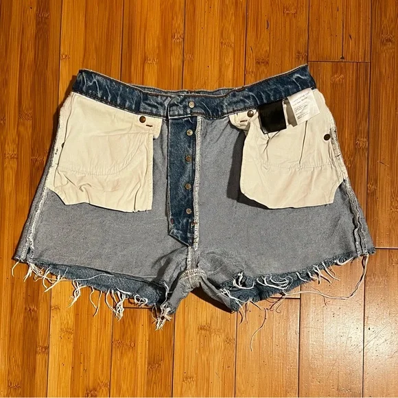 REFORMATION Charlie Cuffed High Rise Jean Shorts Size 29 - Picture 11 of 16